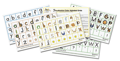 Color Alphabet Grid Set